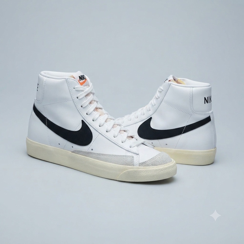 Nike Sneakers Womens  9White Black Blazer Mid '77 Vintage Retro High Top Shoes